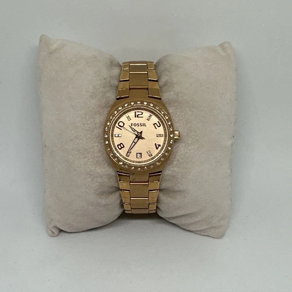 Fossil Colleague AM4508 Women's Gold Stainless Steel Analog Dial Watch HME525